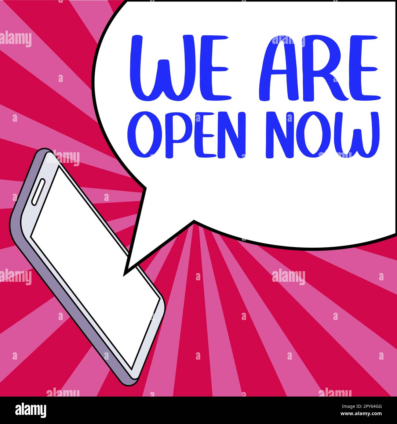 Texte montrant l'inspiration nous sommes ouverts maintenant. Concept d'affaires pas de barrière de confinement ou de confinement, accessible de tous les côtés Banque D'Images