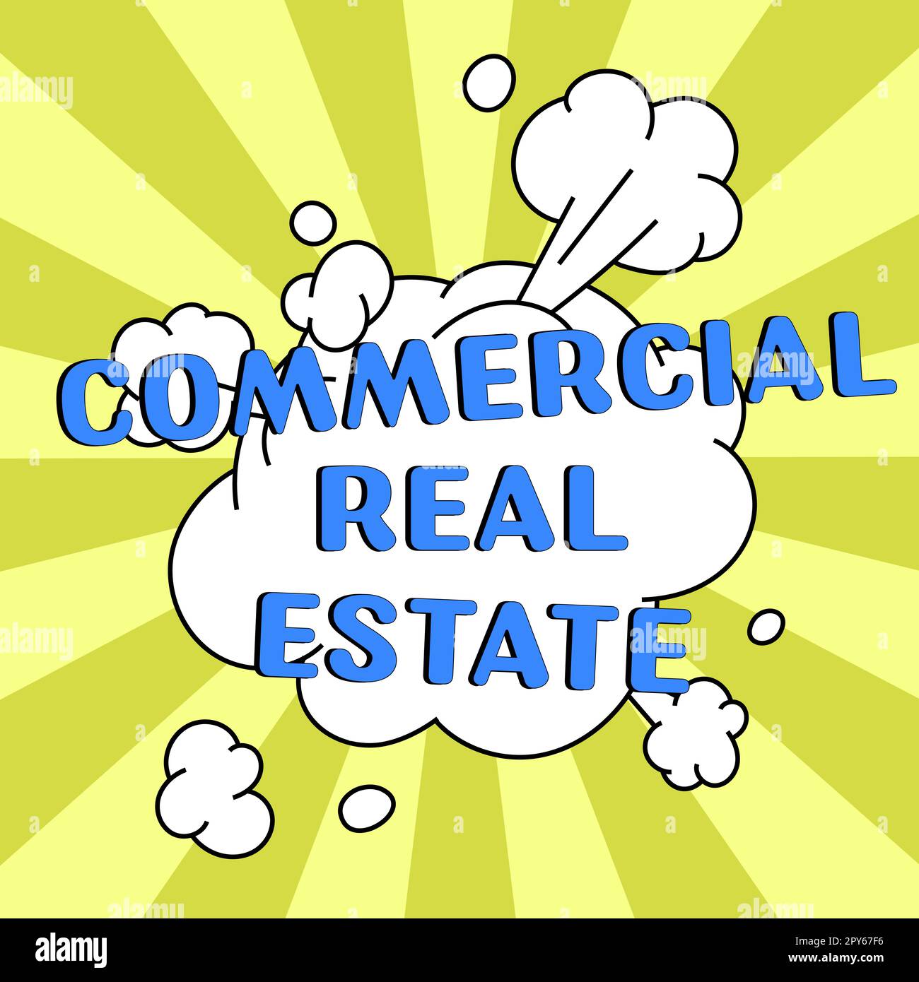 Écriture affichant le texte commercial Real Estate. Mot pour l'immeuble de revenu ou terre à but commercial Banque D'Images
