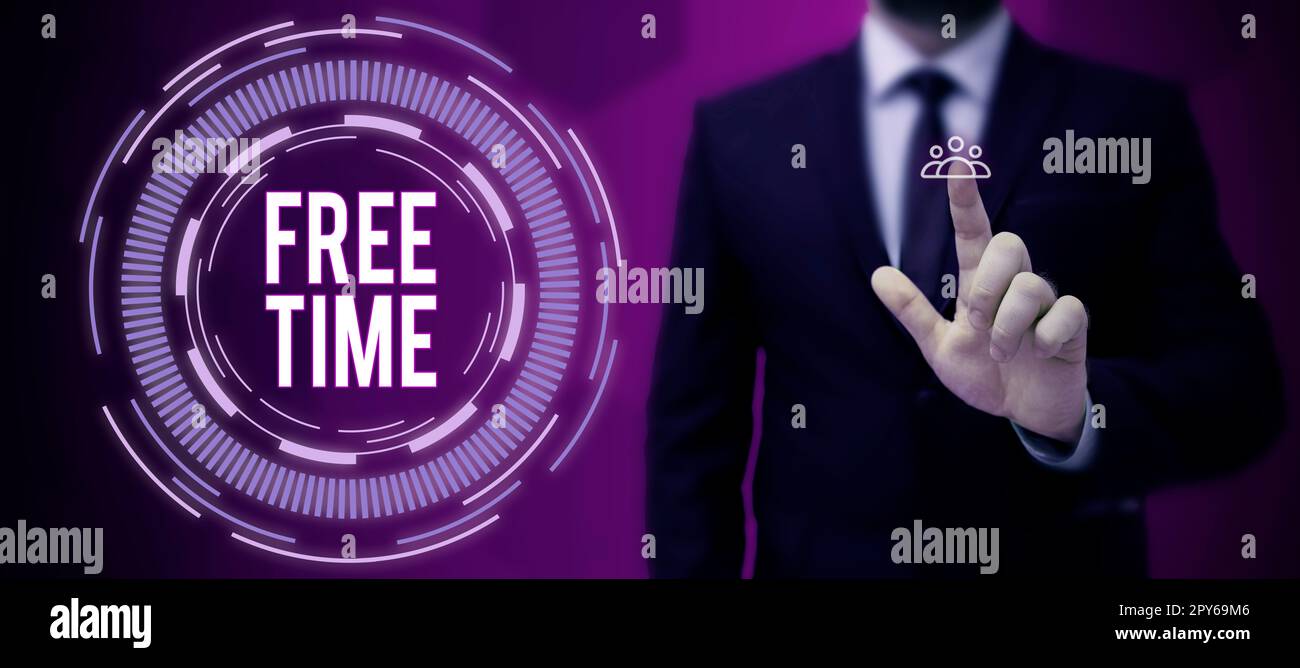 Affiche le temps libre. Business concept Time disponible pour les passe-temps et autres activités que vous aimez Banque D'Images