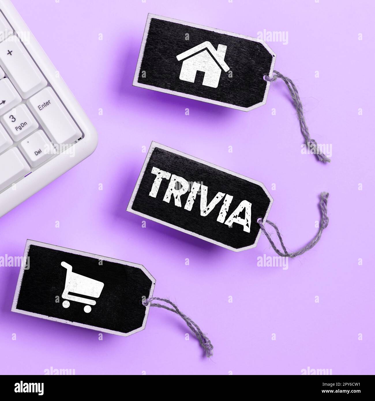 Affiche textuelle montrant Trivia, Aperçu commercial détails
