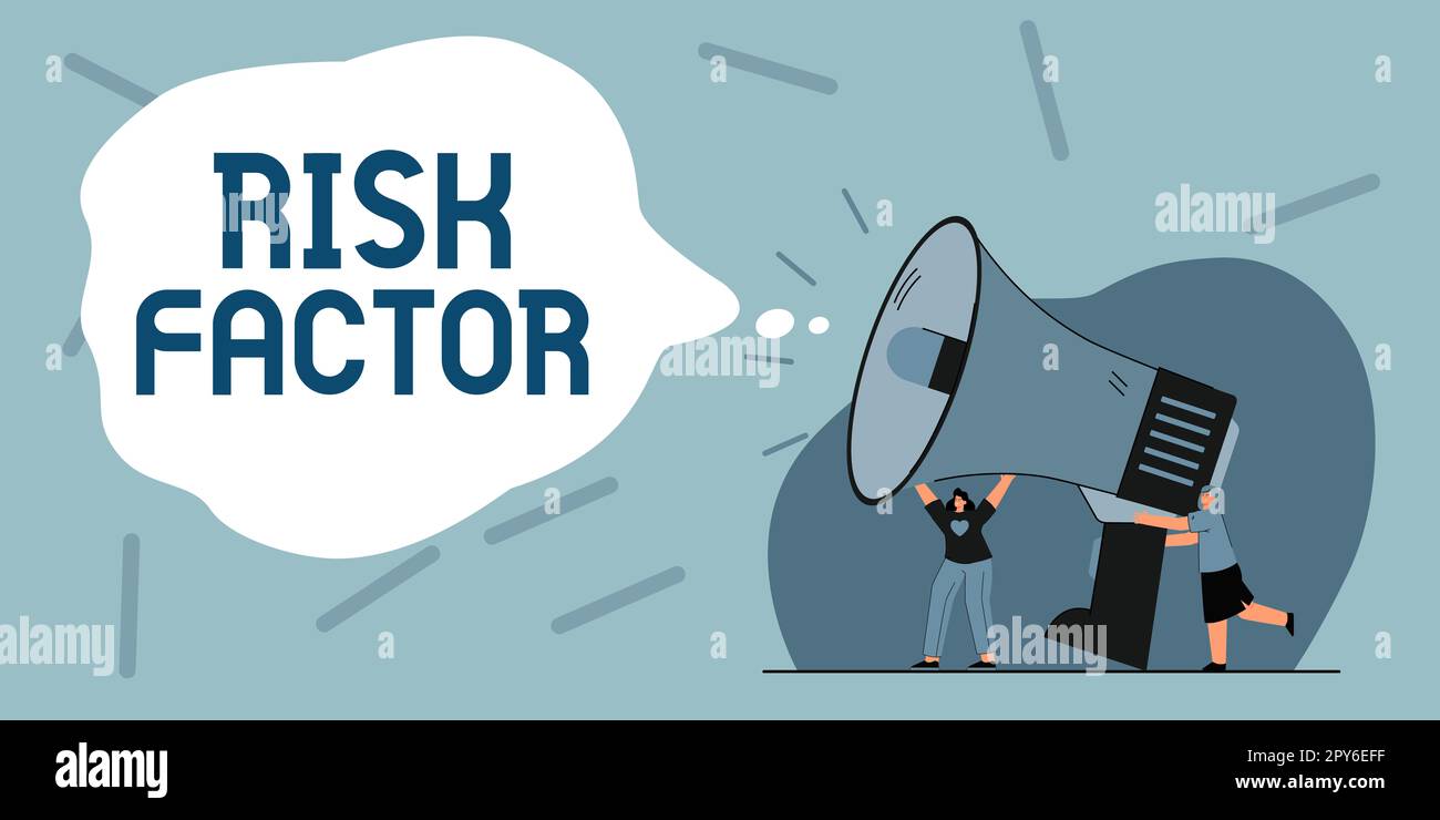Légende conceptuelle facteur de risque. Approche d'affaires quelque chose qui augmente les chances d'une personne de développer une maladie Banque D'Images