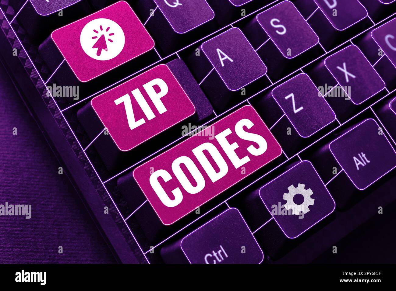 Écriture des codes postaux de texte. Mot pour les numéros ajoutés à une ...
