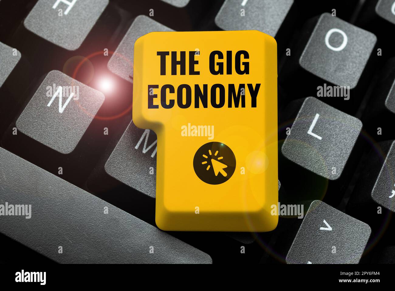 Symbole textuel montrant la Gig Economy. Internet concept marché des contrats à court terme travail indépendant temporaire Banque D'Images