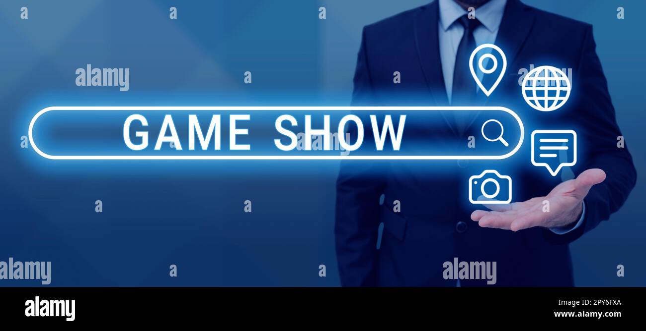 Exposition conceptuelle Game Show. Internet concept Programme à la télévision ou à la radio avec des joueurs qui gagnent des prix Banque D'Images