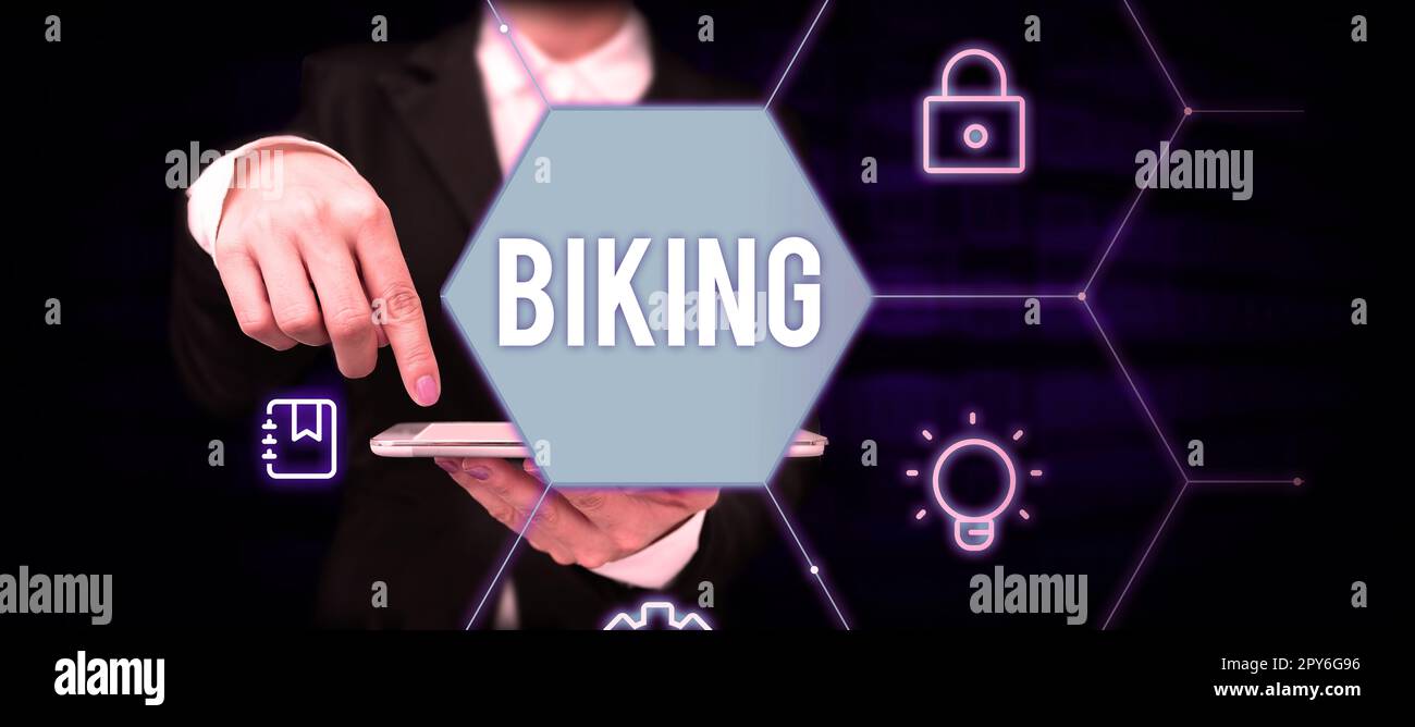 Affichage conceptuel Motos. Photo conceptuelle vélo ou moto Delievering pack individuel Sport Banque D'Images