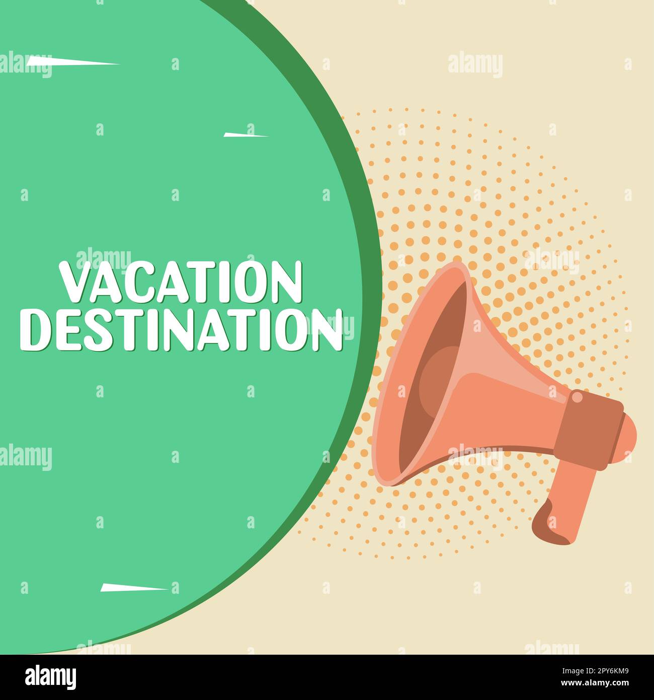 Affiche indiquant la destination des vacances. Concept signifiant un endroit où les gens vont pour des vacances ou de détente Banque D'Images