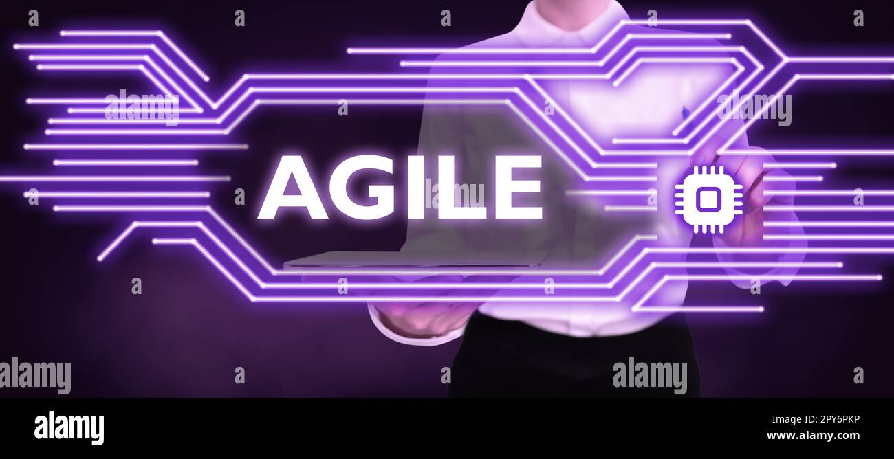 Écriture affichage de texte Agile. Approche commerciale approche particulière de la gestion de projet utilisée dans les logiciels Banque D'Images