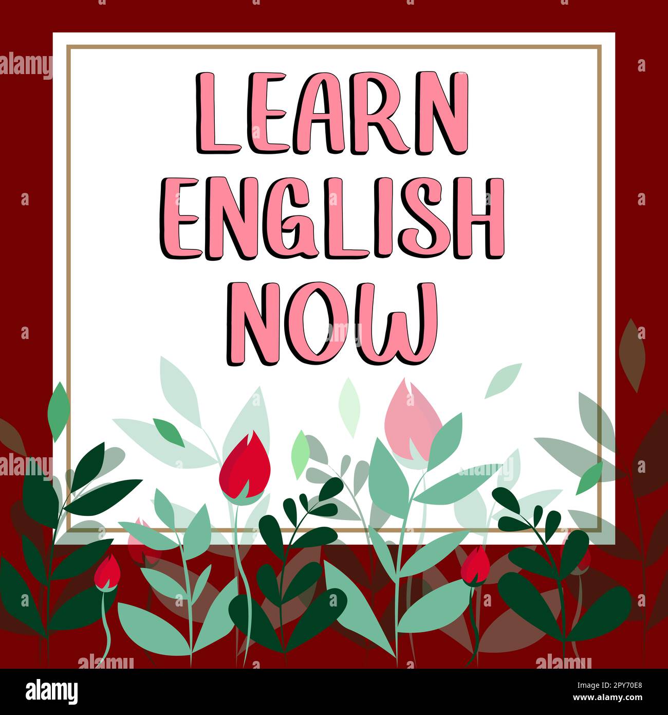 Affiche indiquant apprendre l'anglais maintenant. Acquérir une photo conceptuelle ou acquérir des connaissances et des compétences en anglais Banque D'Images