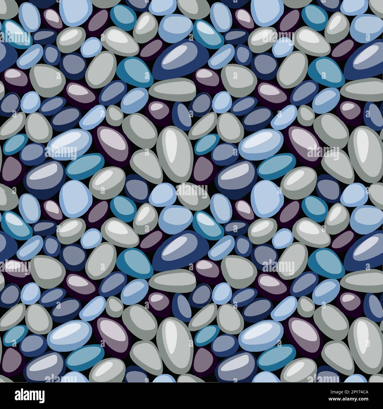 Texture sans couture de petits cailloux. Pierres colorées sur le sol. Illustration de Vecteur