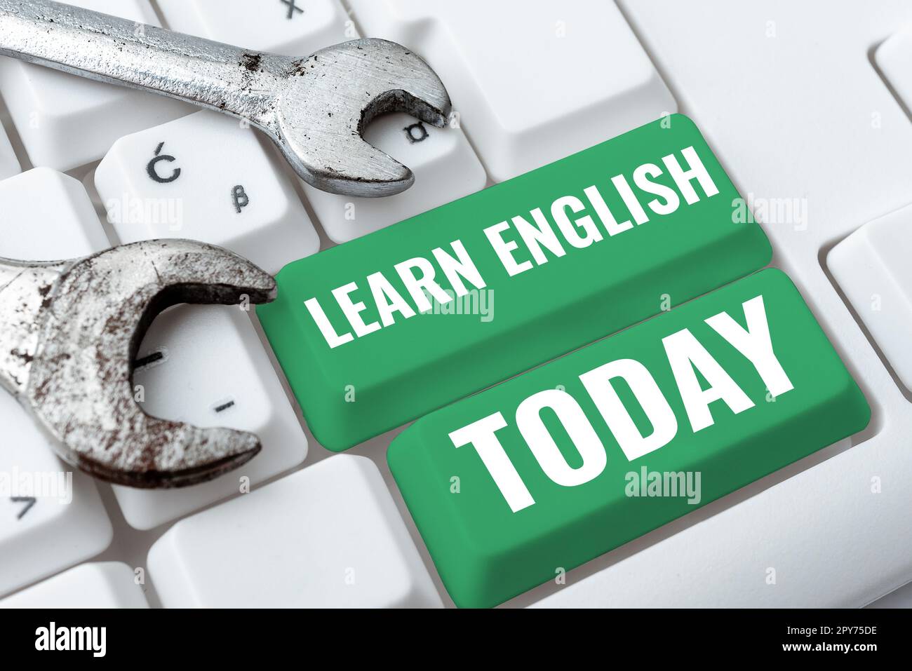 Texte montrant l'inspiration apprendre l'anglais aujourd'hui. Acquérir une photo conceptuelle ou acquérir des connaissances et des compétences en anglais Banque D'Images