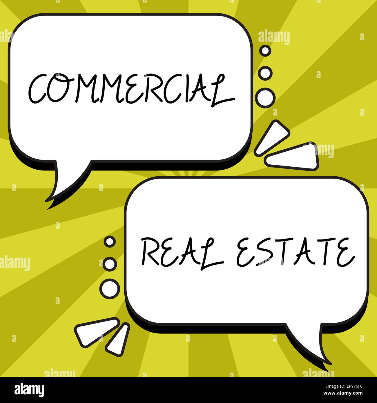Écriture affichant le texte commercial Real Estate. Approche commerciale revenu immeuble ou terre à des fins commerciales Banque D'Images