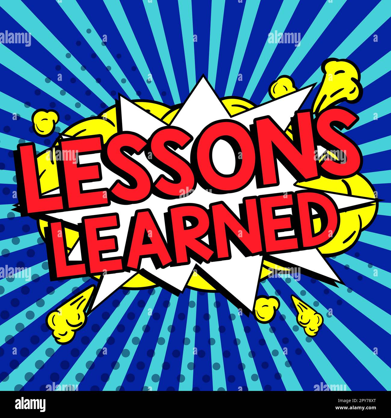 Écriture affichage de texte leçons apprises. Mot pour promouvoir partager et utiliser les connaissances issues de l'expérience Banque D'Images