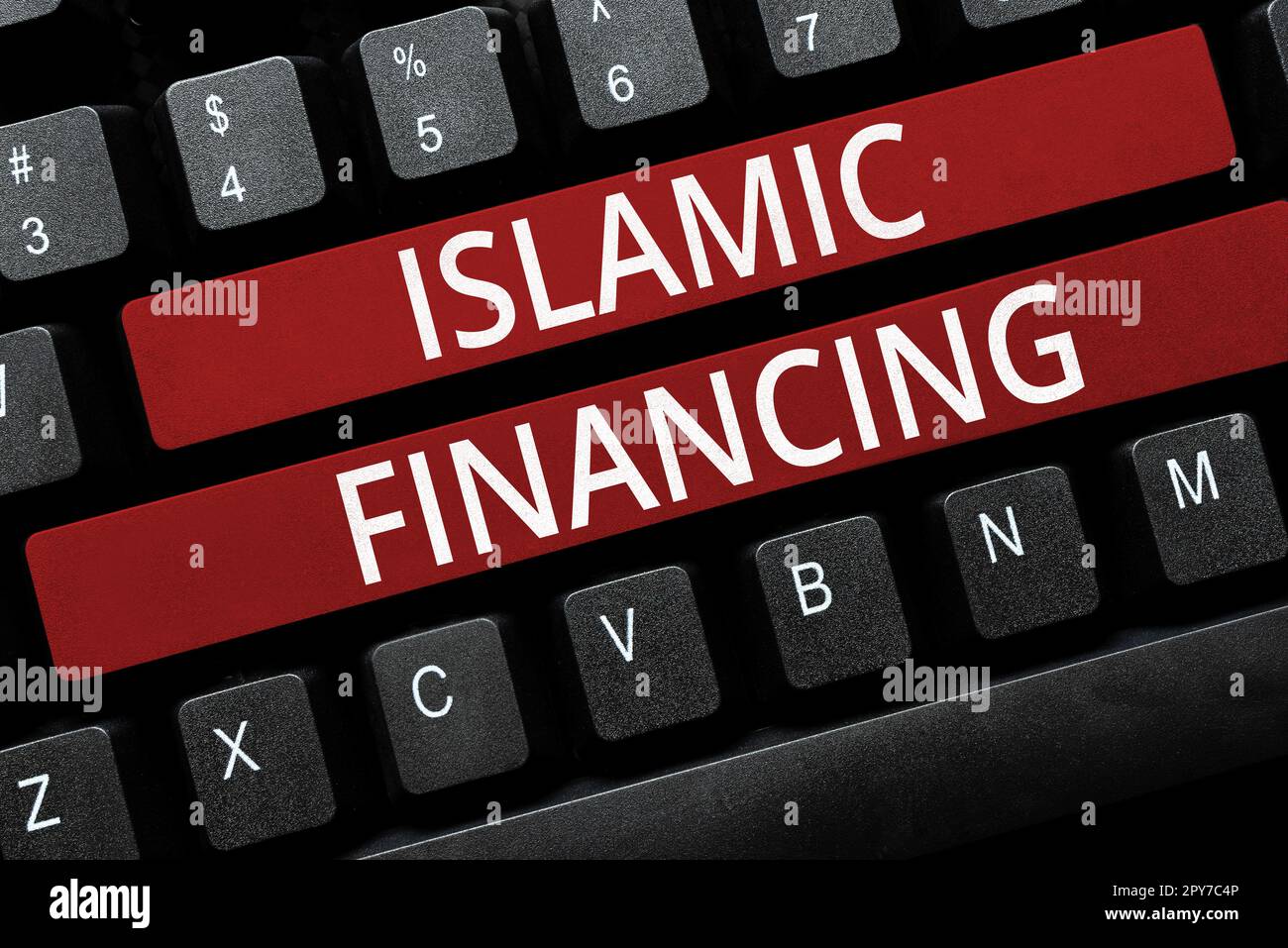 Texte d'écriture financement islamique. Mot pour l'activité et l'investissement bancaires qui est conforme à la charia Banque D'Images