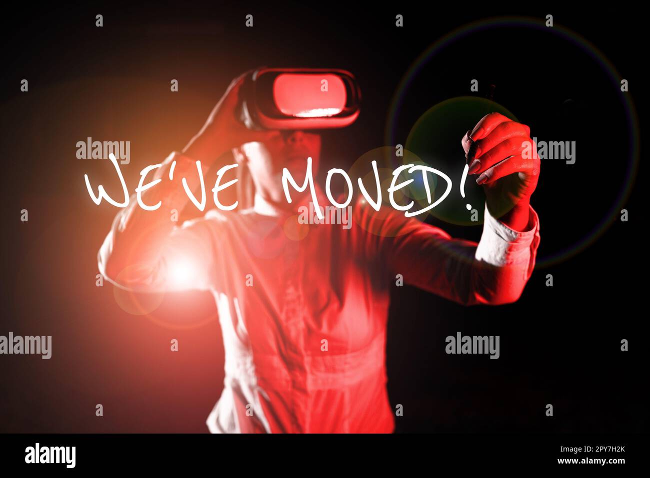 Texte montrant l'inspiration que nous avons déplacée. Mot écrit sur aller vivre à partir d'un autre lieu même ou pays différent Banque D'Images