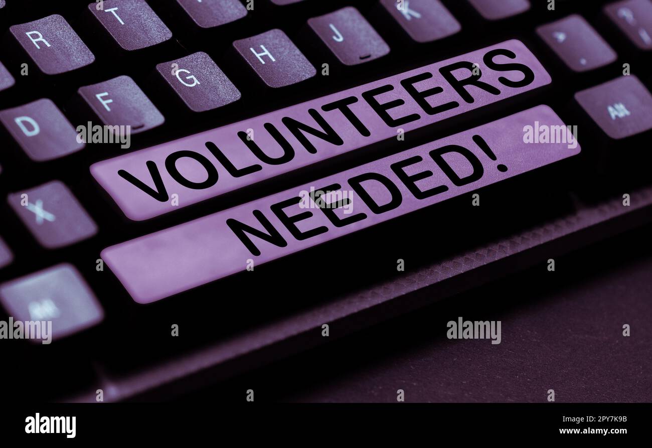 Texte d'écriture volontaires nécessaires. Concept d'entreprise social Community Charity Volunteerism Banque D'Images