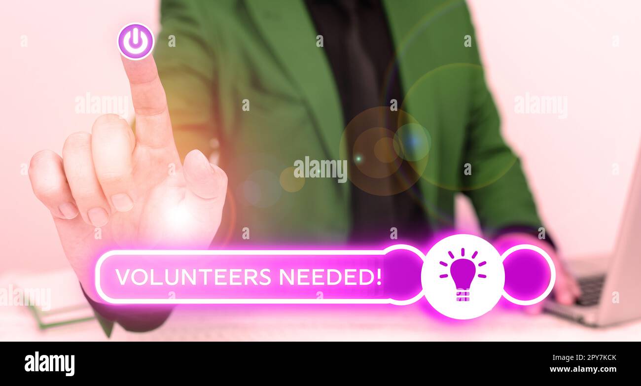 Légende de texte présentant les volontaires nécessaires. Concept d'Internet Communauté sociale Charité Volontariat Banque D'Images