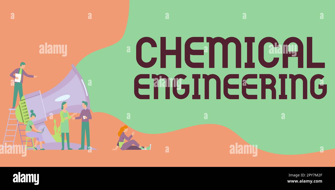 Légende conceptuelle Génie chimique. Concept Internet développer des choses traitant de l'application industrielle de la chimie Banque D'Images