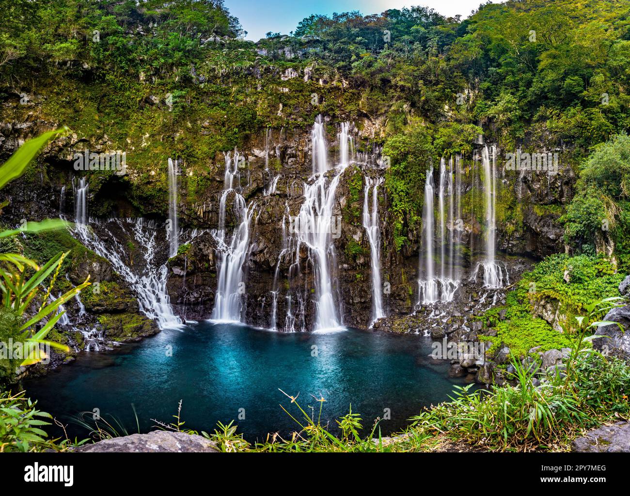 Grande chute d'eau Galet à SaintJoseph île de réunion Photo Stock