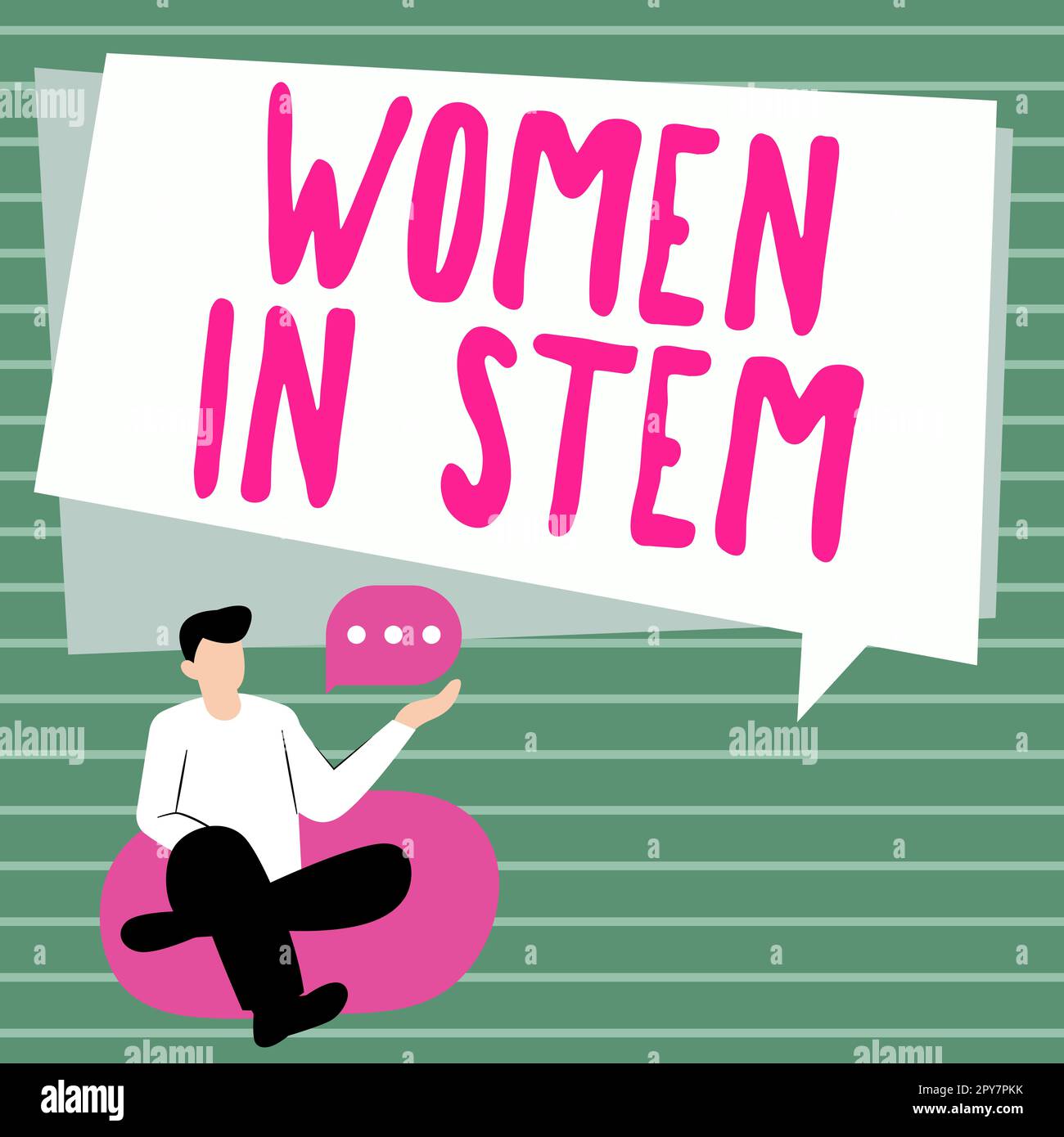 Inspiration montrant des femmes de signe dans la tige. Mot pour Science technologie Ingénierie mathématiques scientifique recherche Banque D'Images