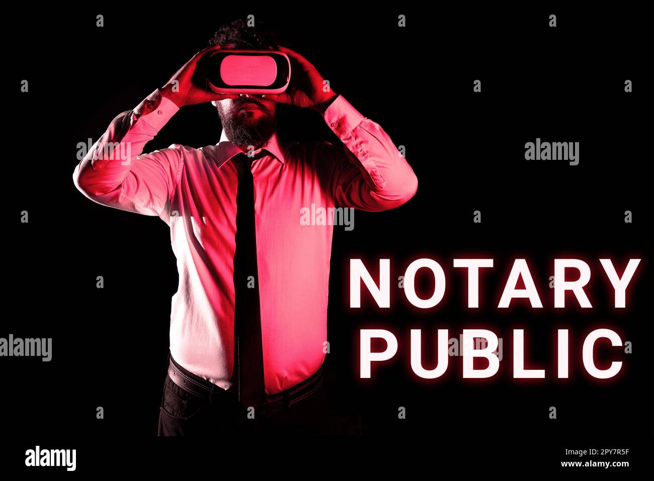 Texte montrant l'inspiration notaire public. Concept commercial légalité Documentation autorisation Contrat de certification Banque D'Images