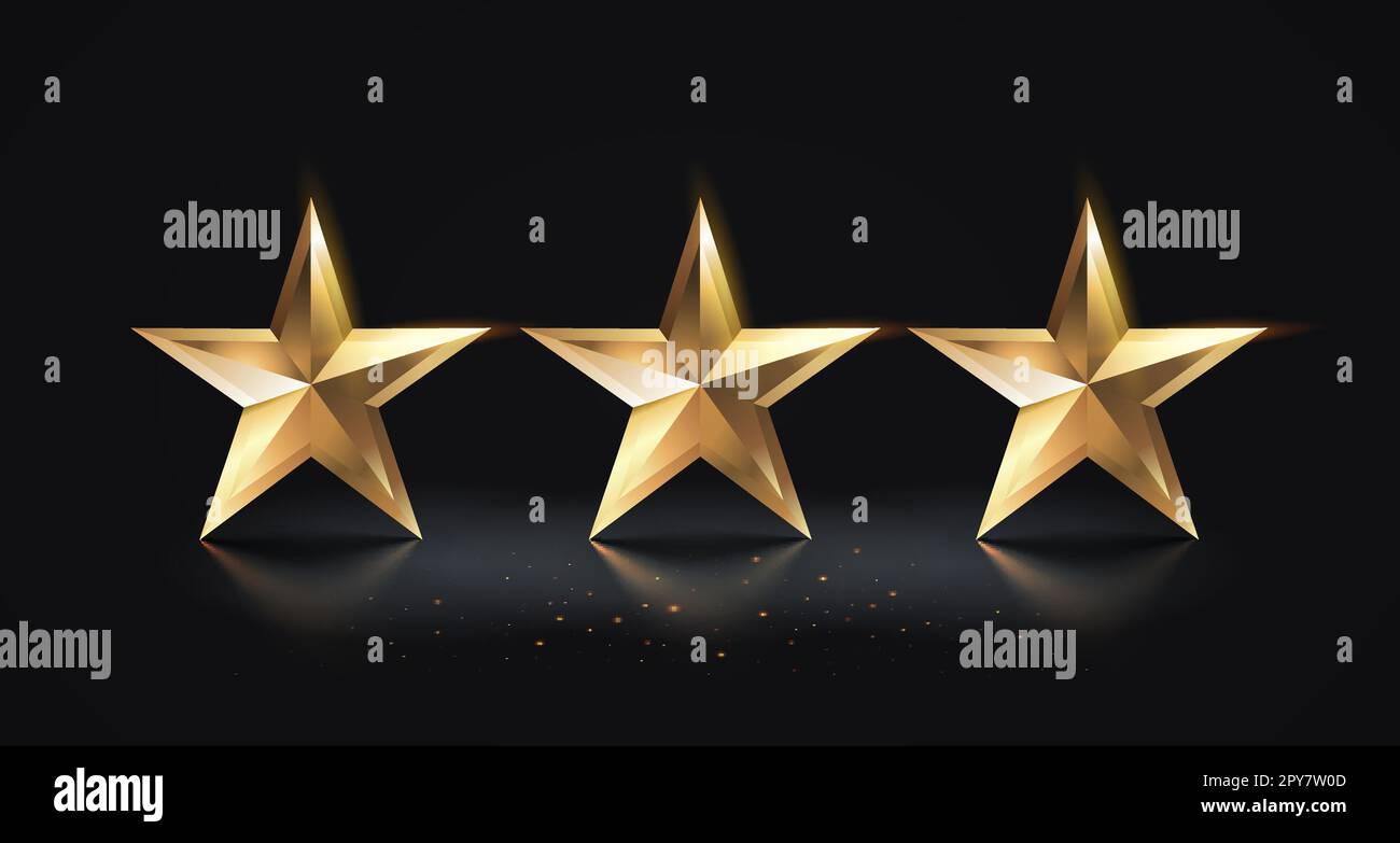 Trois étoiles Prix d'or, cérémonie de la star de scène. Illustration vectorielle Illustration de Vecteur