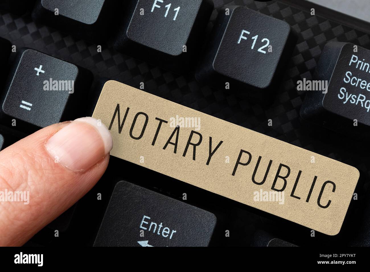 Affiche textuelle indiquant le notaire public. Contrat de certification d'autorisation de documentation de légalité d'idée commerciale Banque D'Images
