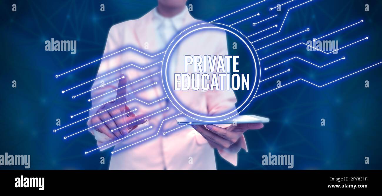 Inspiration montrant le signe de l'éducation privée. Internet concept appartenant à l'usage particulier personne ou groupe personnes Banque D'Images