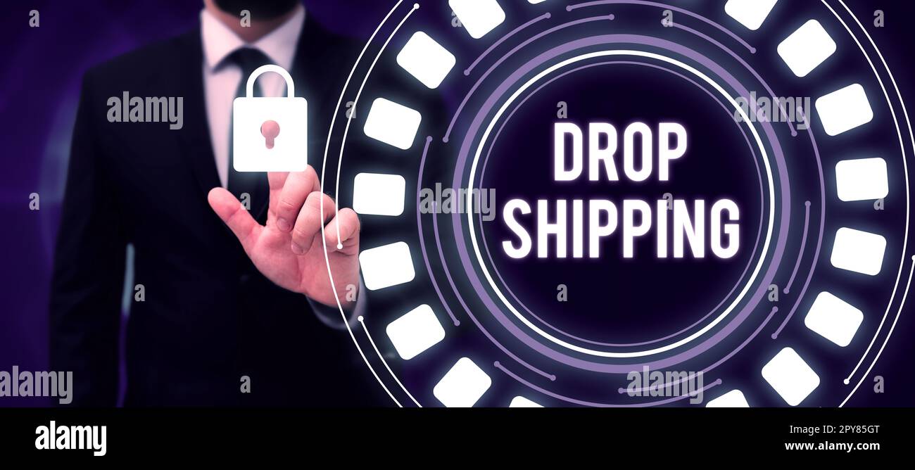 Inspiration montrant l'expédition des panneaux. Photo conceptuelle pour envoyer des marchandises d'un fabricant directement à un client plutôt qu'au détaillant Banque D'Images