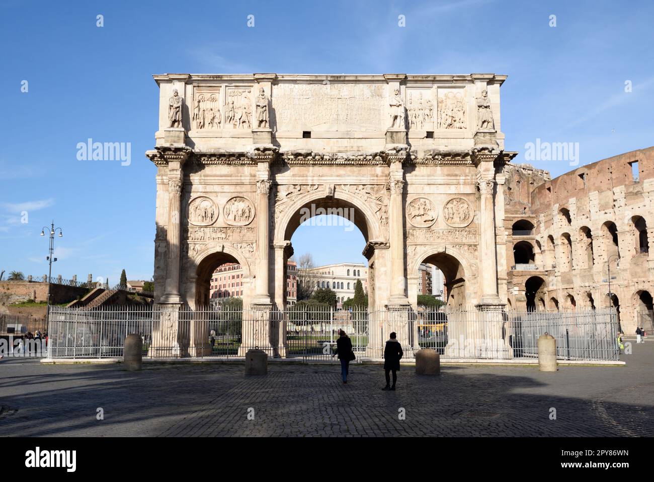 Italie, Rome, arc de Constantin Banque D'Images