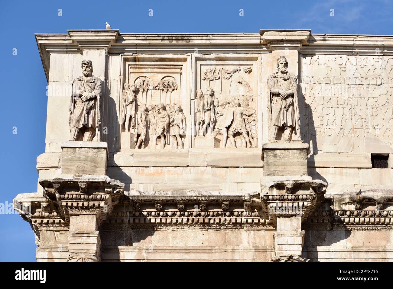 Italie, Rome, arche de Constantin, bas relief Banque D'Images