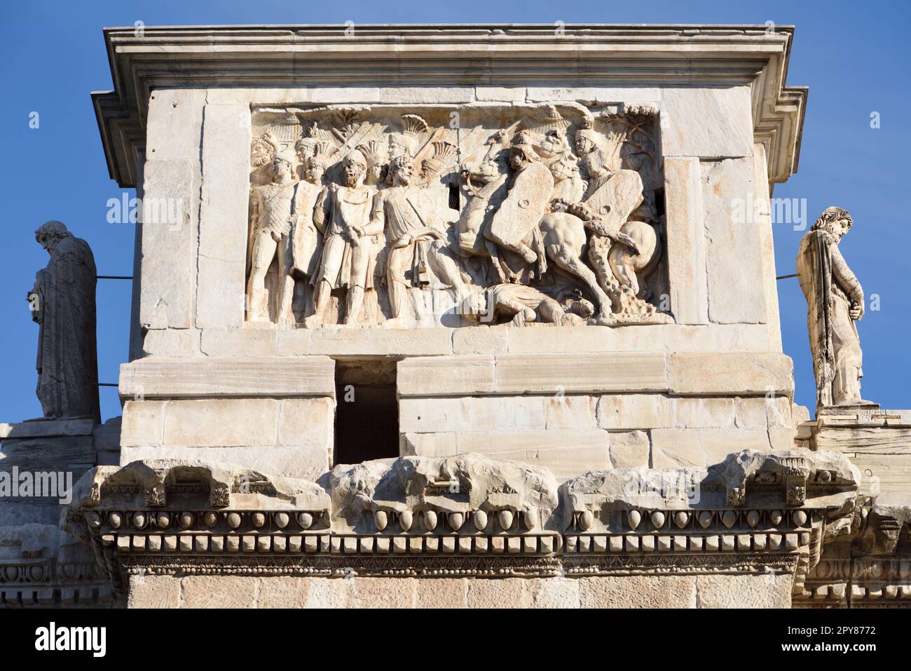 Italie, Rome, arche de Constantin, bas relief Banque D'Images