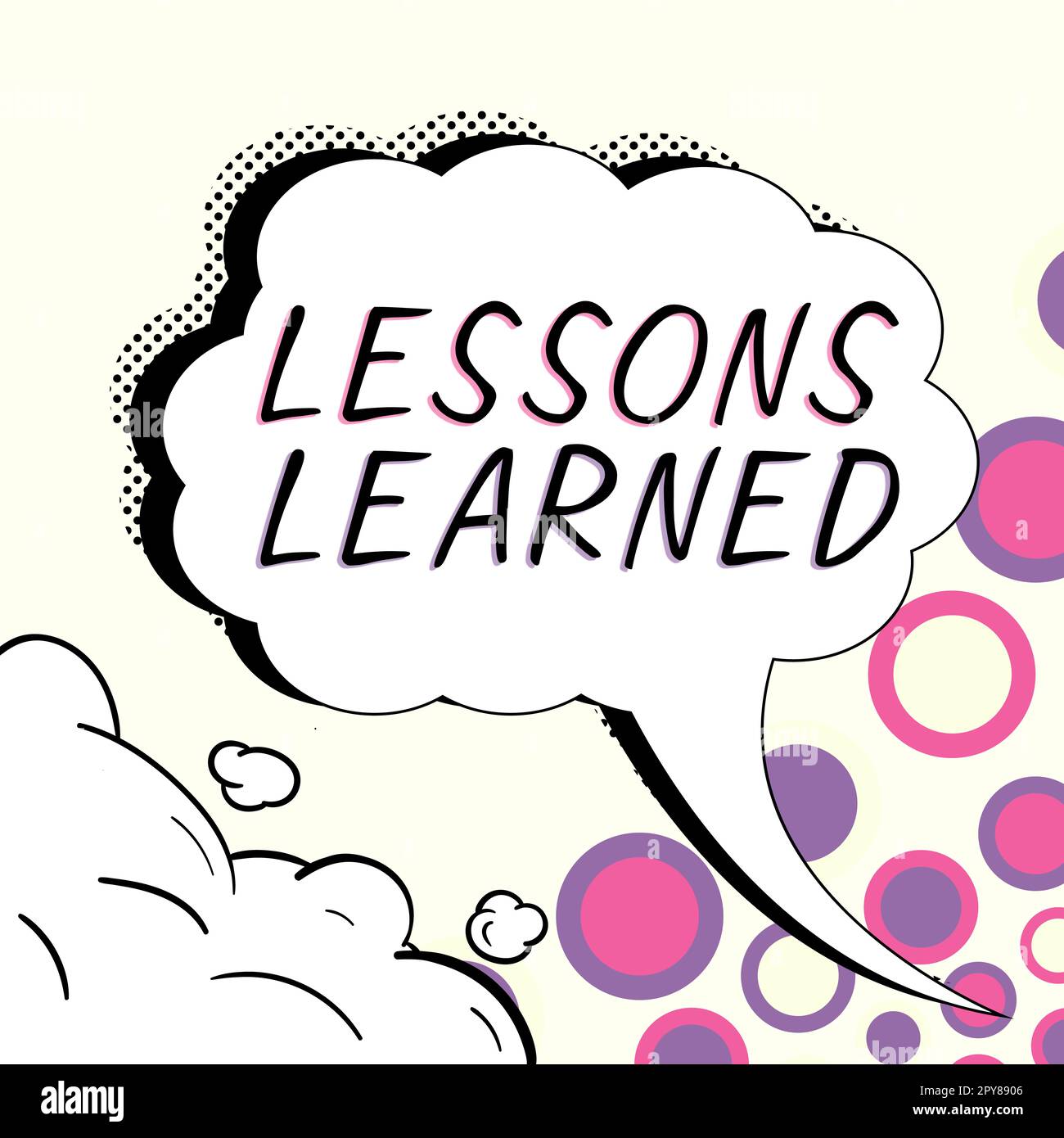Écriture affichage de texte leçons apprises. Vitrine d'affaires promouvoir partager et utiliser les connaissances issues de l'expérience Banque D'Images