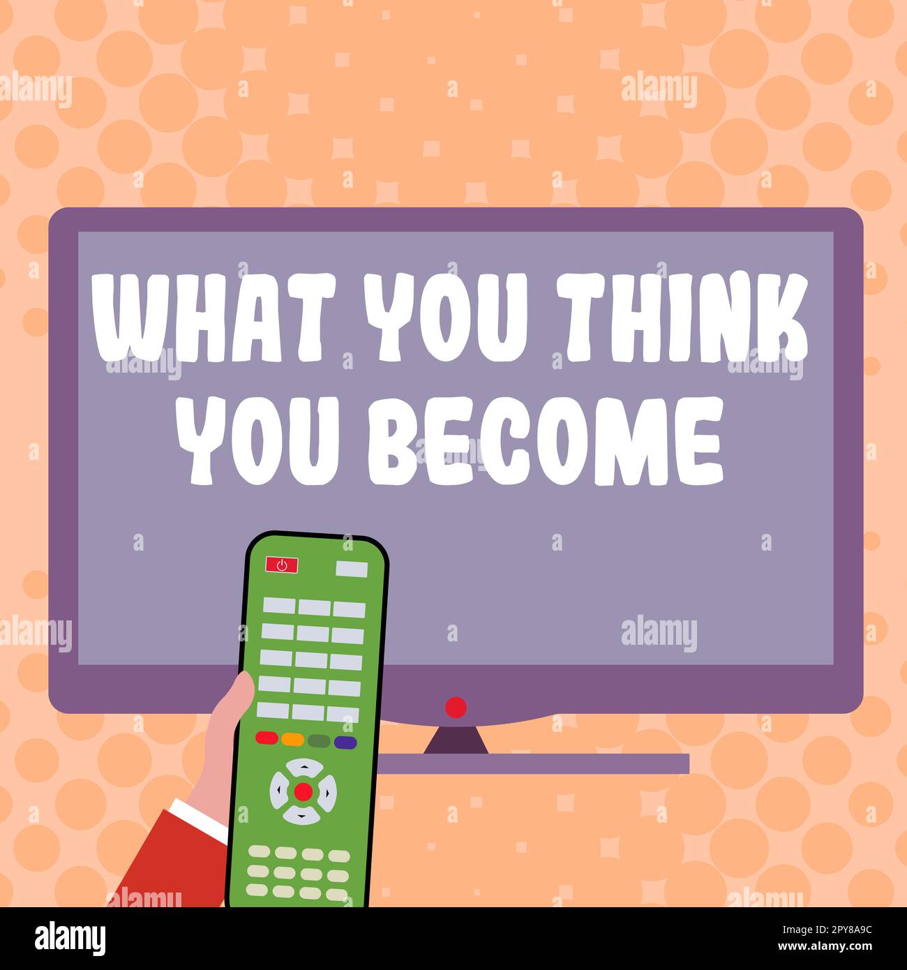 Affiche textuelle montrant ce que vous pensez devenir. Le concept d'affaires être réussi et positif dans la vie exigent de bonnes pensées Banque D'Images