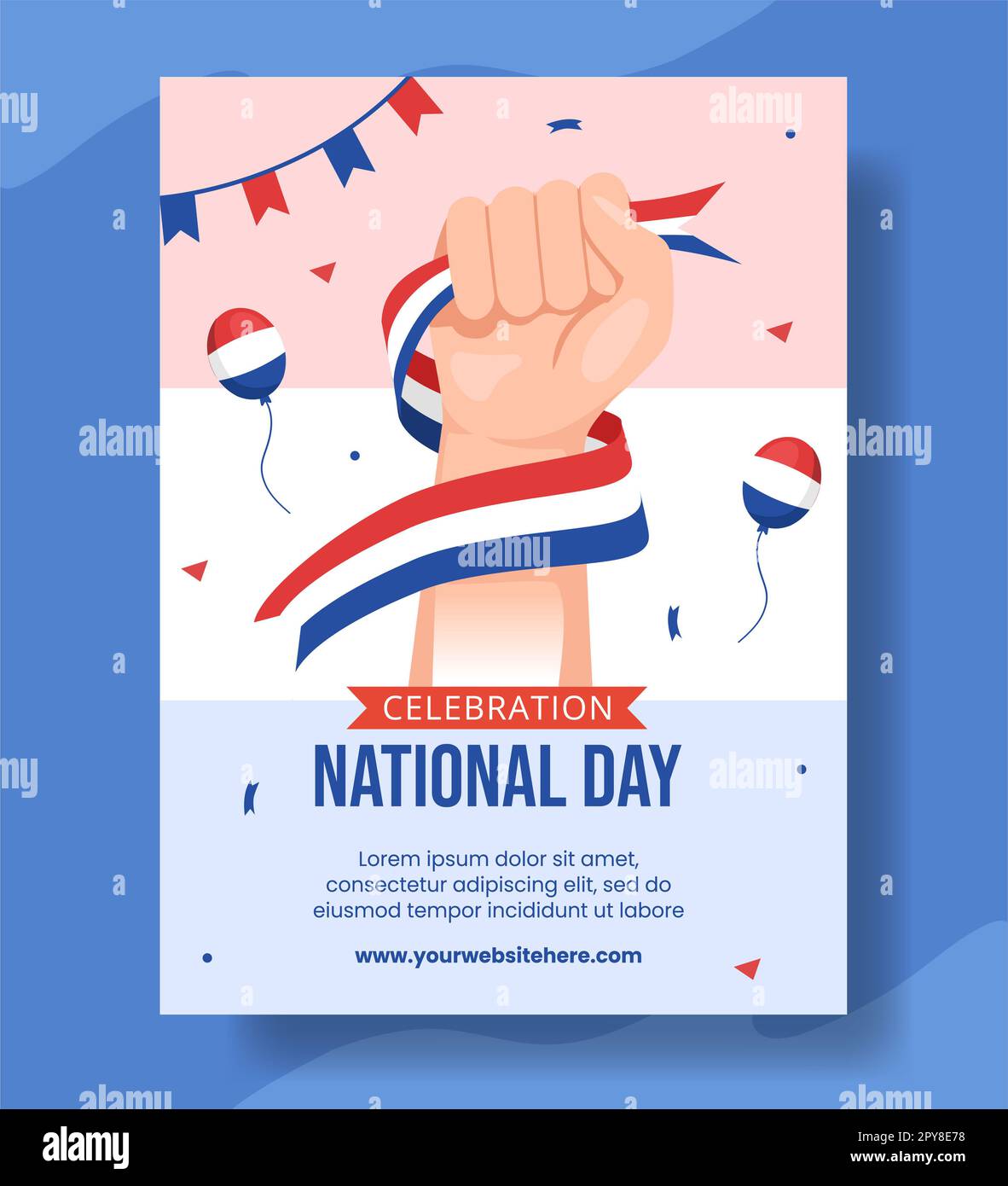 Happy Netherlands National Day vertical Poster dessin main modèles Illustration d'arrière-plan Banque D'Images