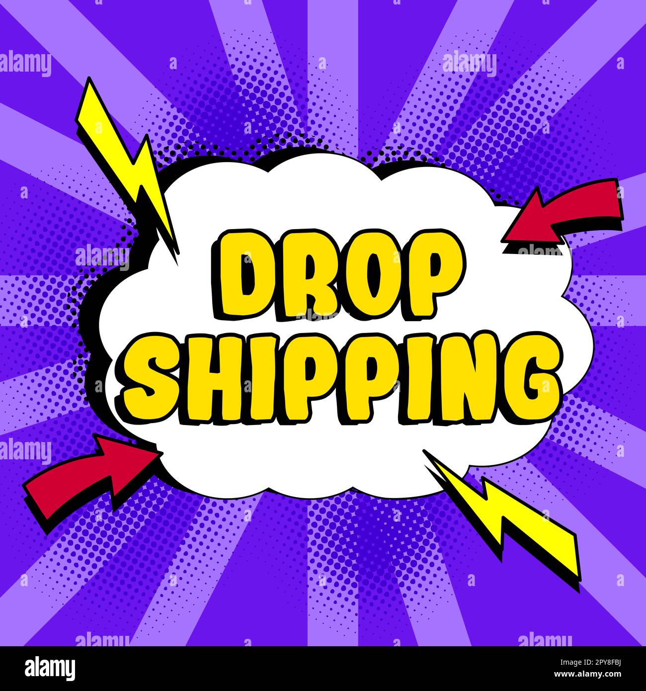 Livraison de l'affiche manuscrite. Concept d'affaires pour envoyer des marchandises d'un fabricant directement à un client plutôt qu'au détaillant Banque D'Images