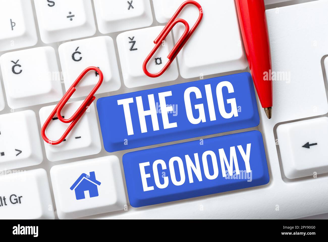 Texte montrant l'inspiration The Gig Economy. Internet concept marché des contrats à court terme travail indépendant temporaire Banque D'Images
