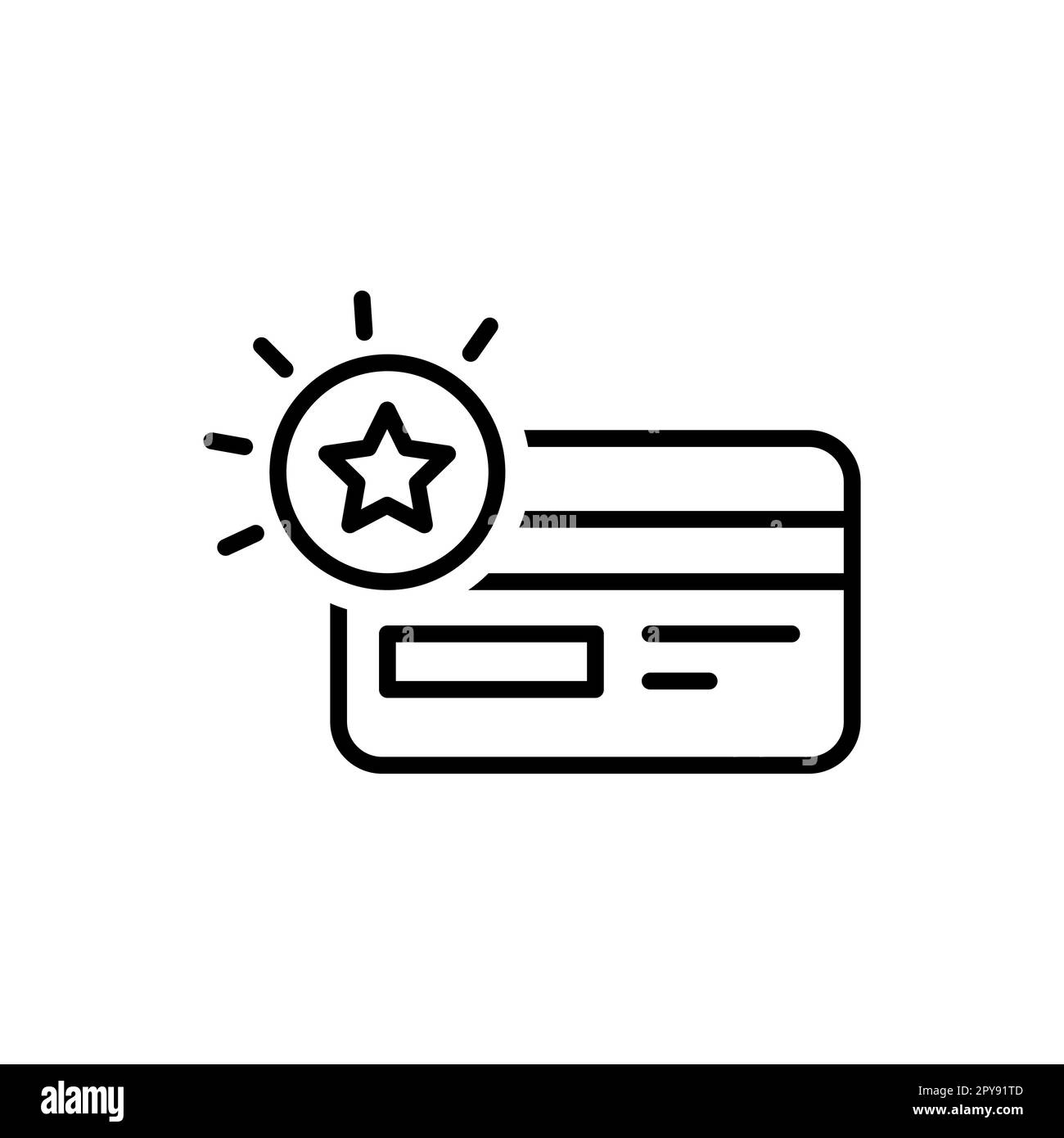 Icône de ligne de programme de fidélité. Pourcentage, carte en plastique, bonus. Concept de fidélisation de la clientèle. Peut être utilisé pour des sujets tels que les affaires, la vente au détail, le commerce, la promotion Illustration de Vecteur