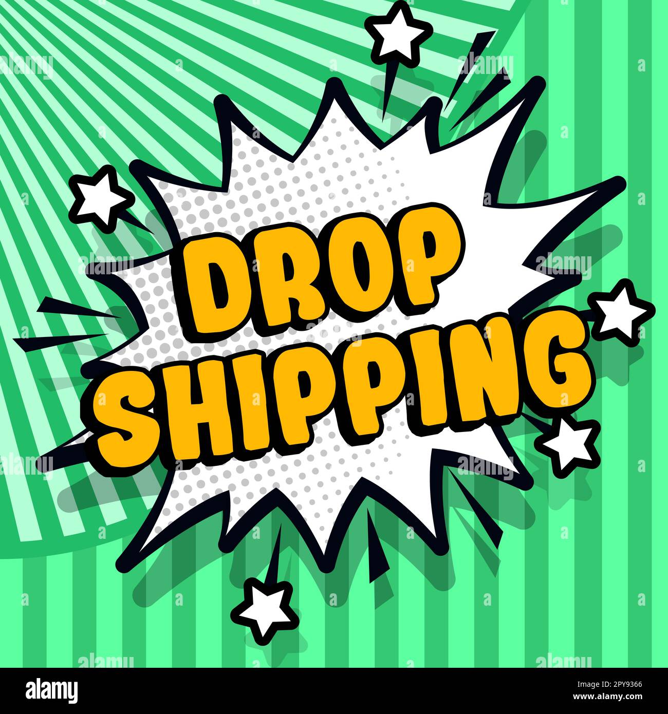 Présentation conceptuelle Drop Shipping. Vitrine commerciale pour envoyer des marchandises d'un fabricant directement à un client plutôt qu'au détaillant Banque D'Images