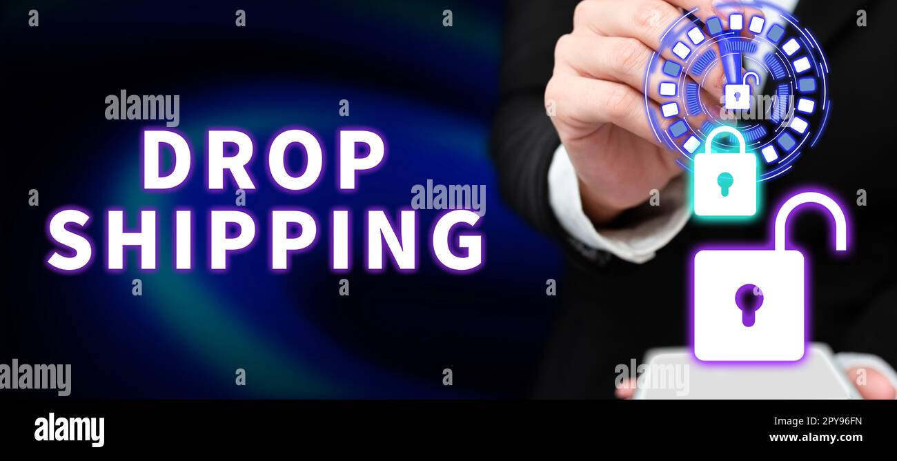 Inspiration montrant l'expédition des panneaux. Photo conceptuelle pour envoyer des marchandises d'un fabricant directement à un client plutôt qu'au détaillant Banque D'Images