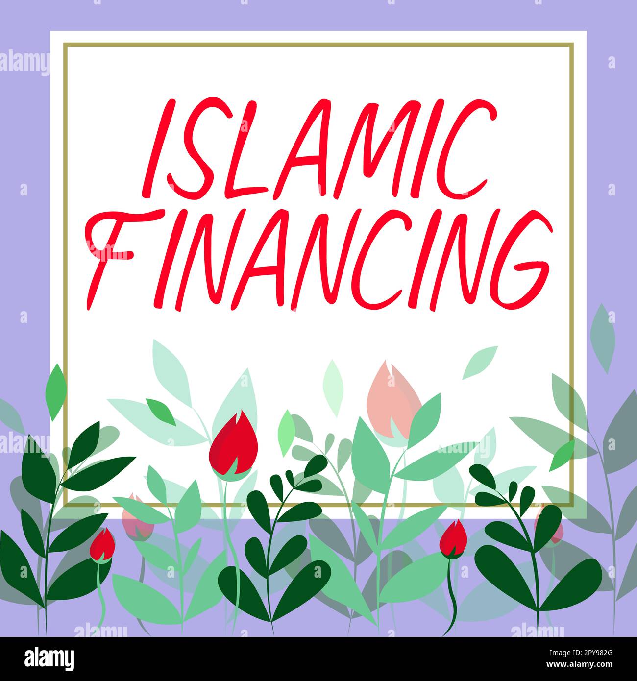 Légende conceptuelle financement islamique. Mot pour l'activité et l'investissement bancaires qui est conforme à la charia Banque D'Images