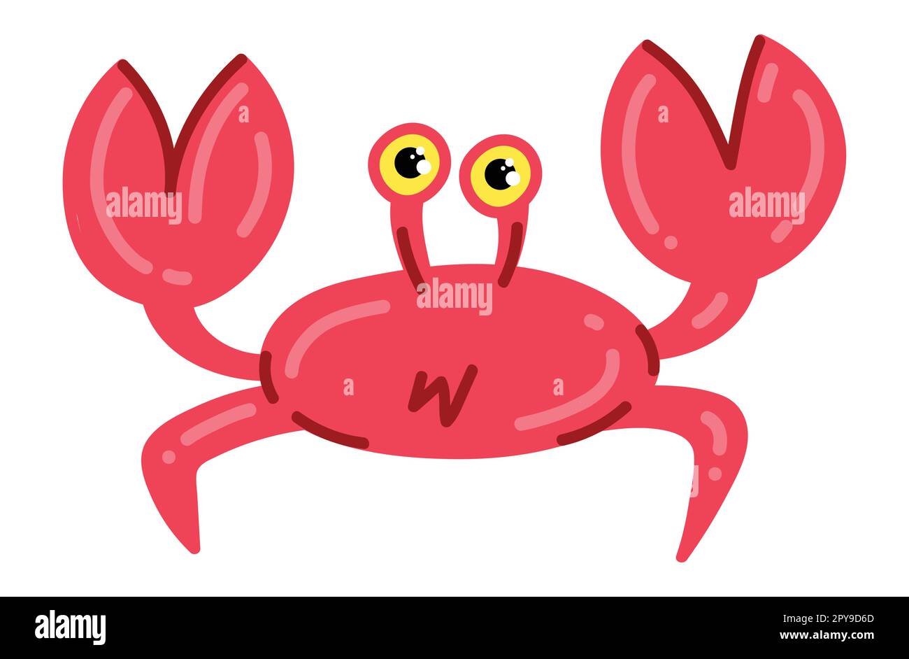 illustration d'icône de dessin animé de crabe mignon, mascotte Illustration de Vecteur