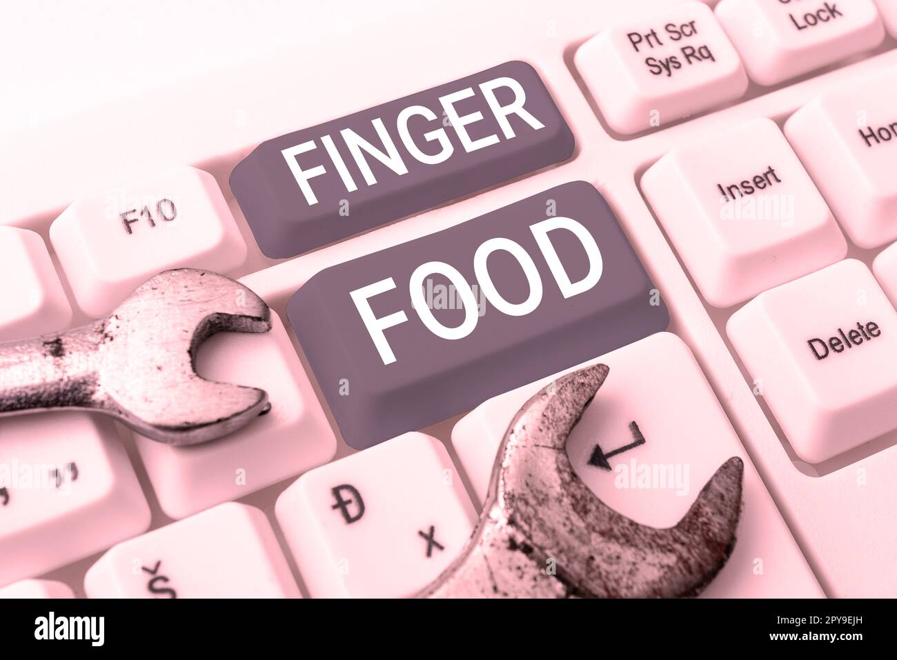 Écriture affichant le texte Finger Food. Internet concept produits et digestifs qui doit être tenu avec les doigts pour manger Banque D'Images