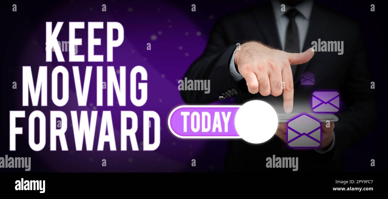 Écriture affichage du texte avancer. Approche d'entreprise invitation n'importe qui ne complexant pas les choses ou les questions Banque D'Images