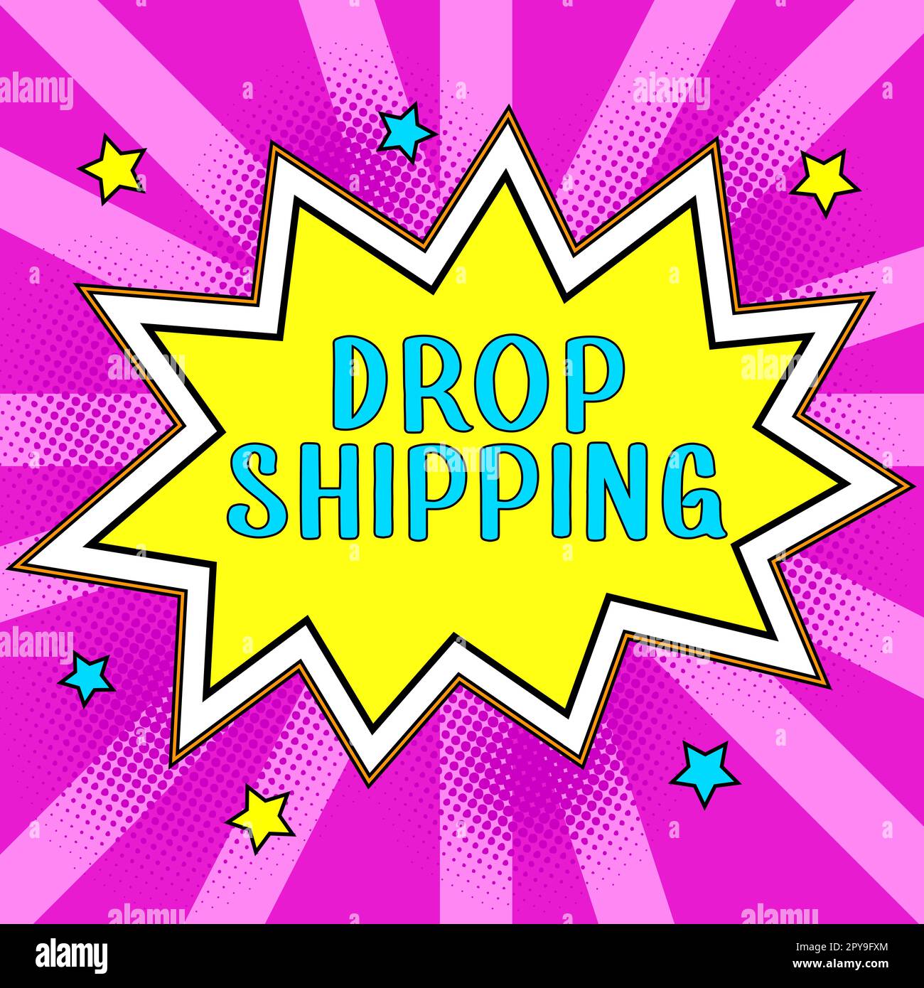 Livraison de l'affiche manuscrite. Vitrine commerciale pour envoyer des marchandises d'un fabricant directement à un client plutôt qu'au détaillant Banque D'Images