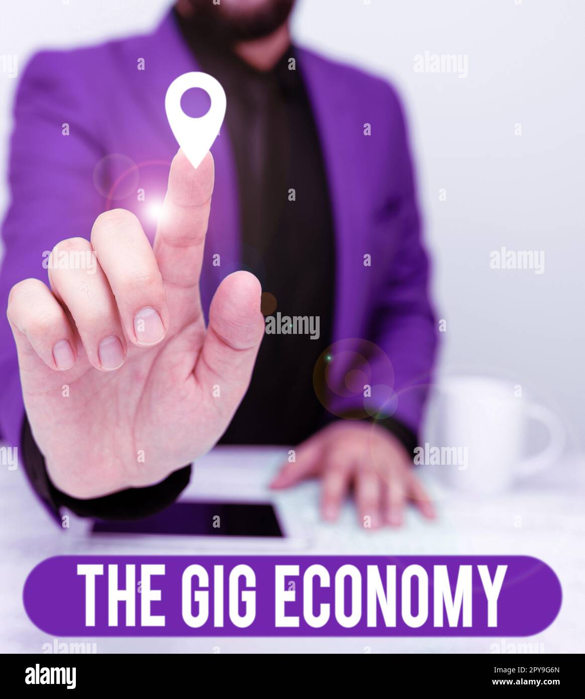 Écriture affichant le texte The Gig Economy. Internet concept marché des contrats à court terme travail indépendant temporaire Banque D'Images