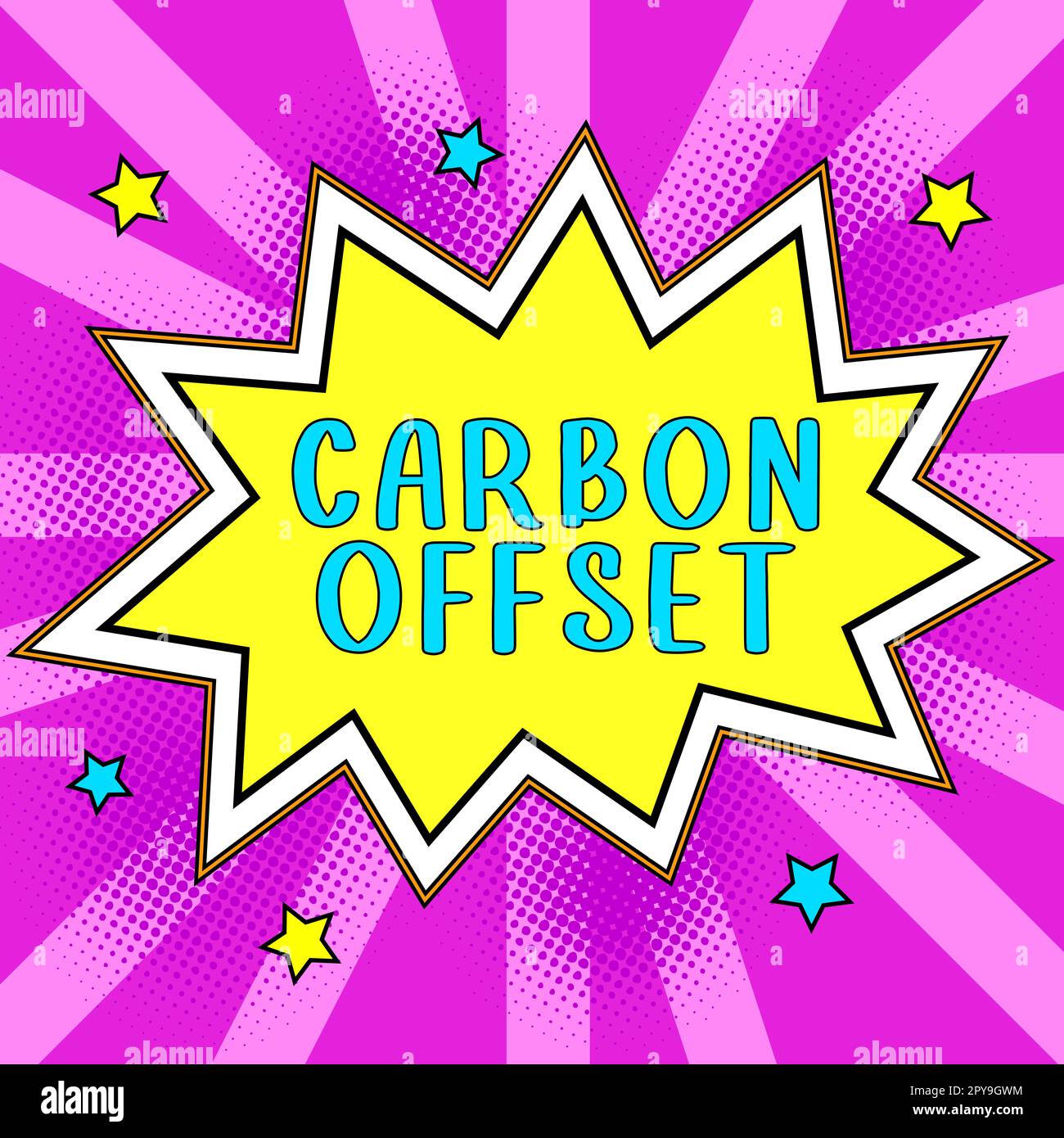 Légende conceptuelle Carbon Offset. Concept d'entreprise réduction des émissions de dioxyde de carbone ou d'autres gaz Banque D'Images