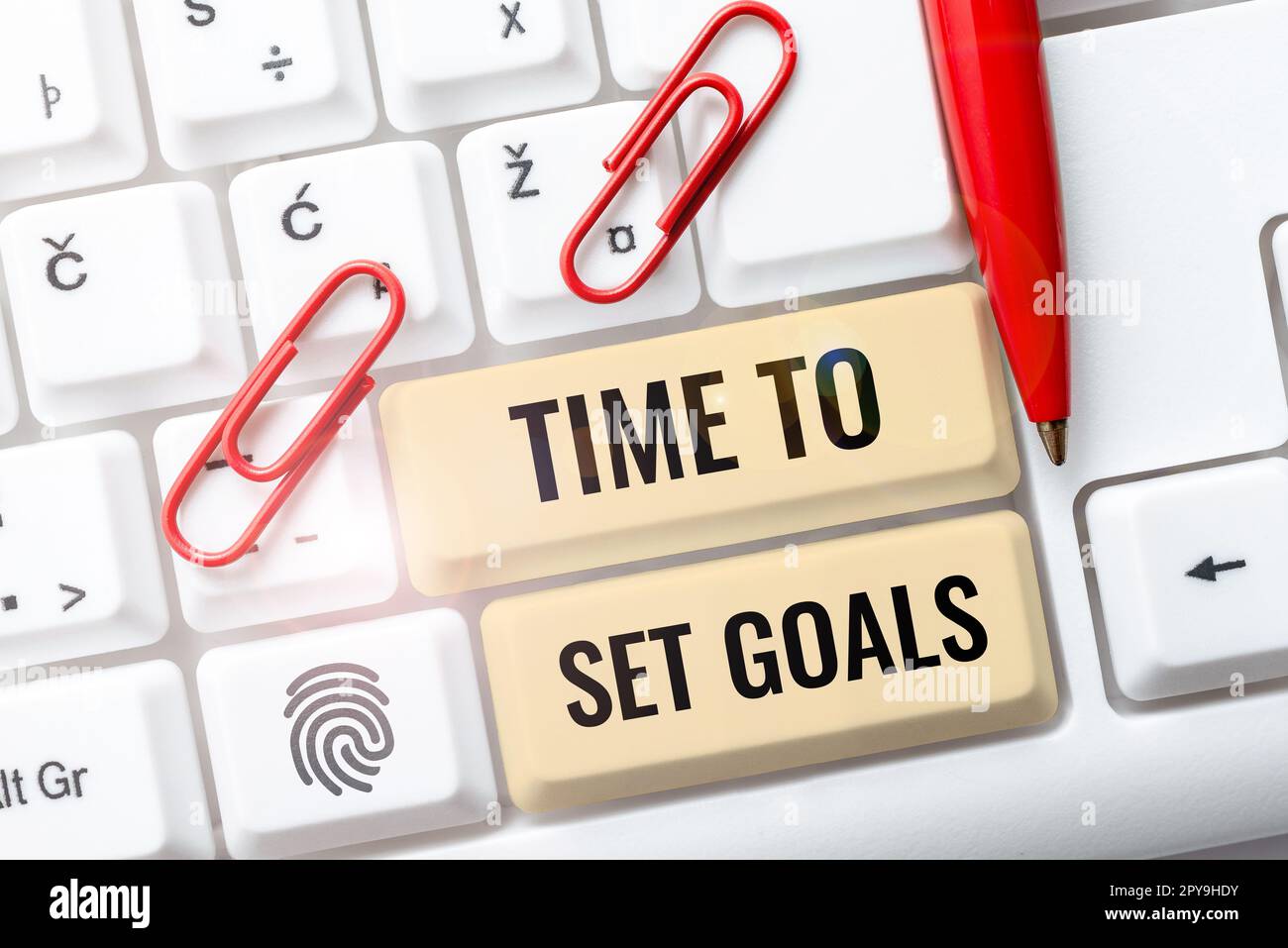 Temps d'affichage conceptuel pour définir les objectifs. Approche de l'entreprise objectif souhaité à atteindre à l'avenir Banque D'Images