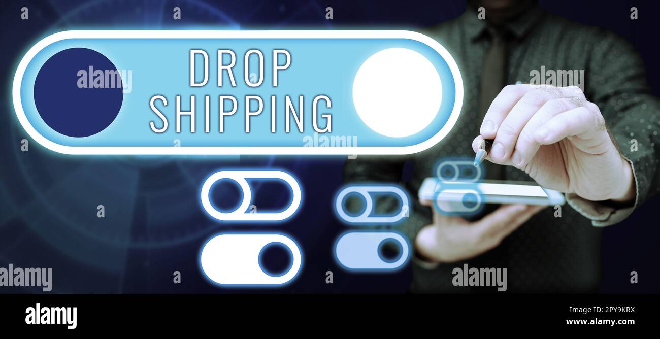 Présentation conceptuelle Drop Shipping. Photo conceptuelle pour envoyer des marchandises d'un fabricant directement à un client plutôt qu'au détaillant Banque D'Images