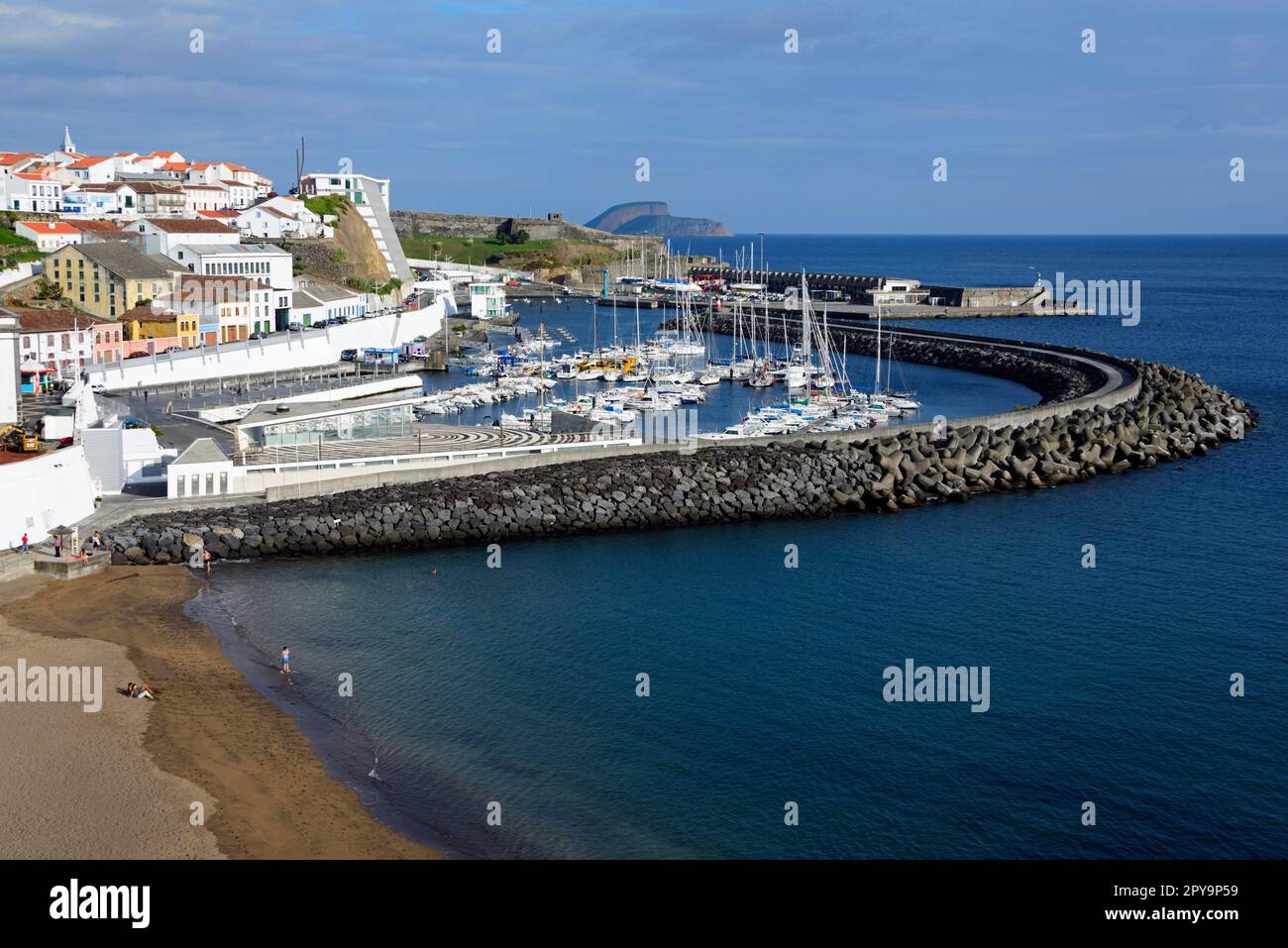 Port, Angra do Heroismo, Terceira, Açores, Portugal, Port de plaisance Banque D'Images