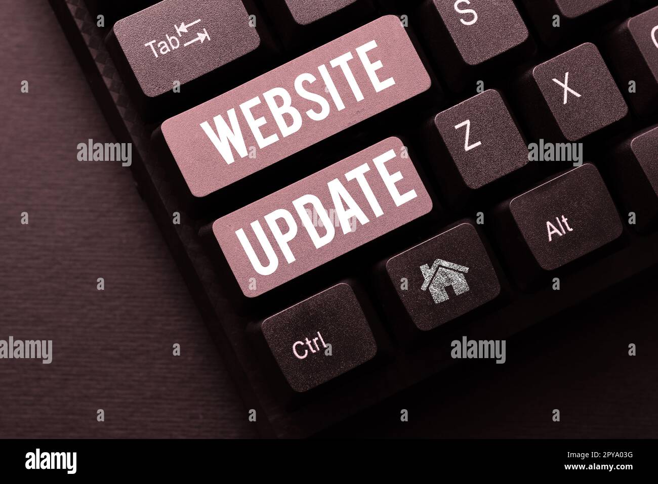 Affiche affichant la mise à jour du site Web. Mot pour garder la page Web et le contenu à jour et à la mode Banque D'Images